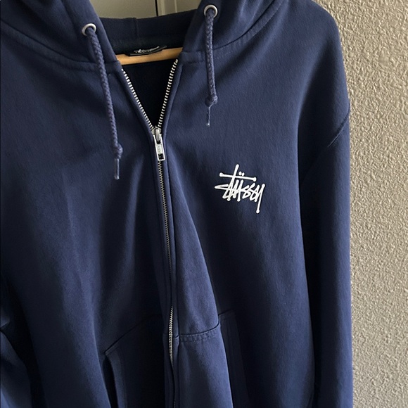 Stussy Men's Dark Blue Zip-Up Sweater - Picture 9 of 9